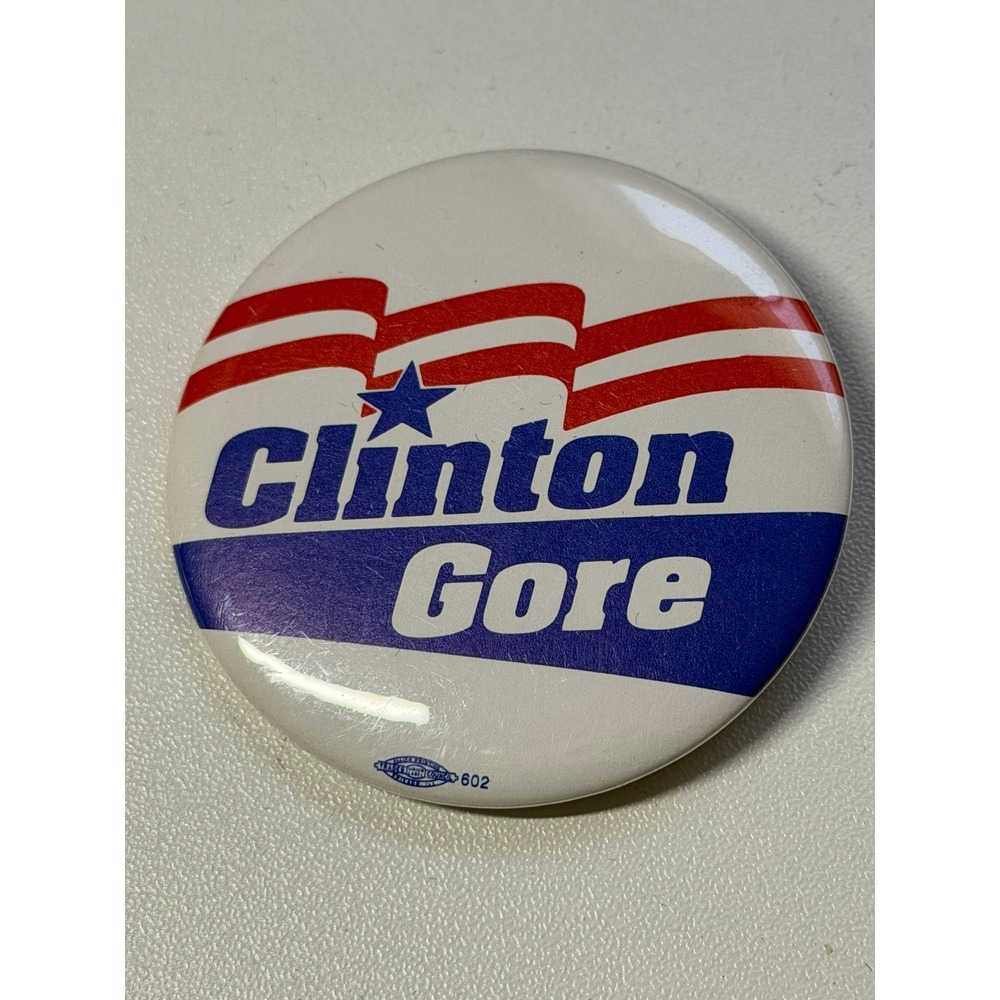 Vintage 1992 Clinton Gore Presidential Campaign Button Pinback 2.25